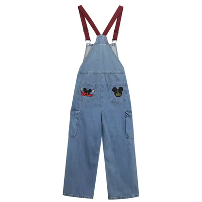 Disney Cartoon Embroidered Denim Overalls
