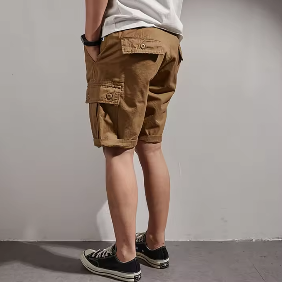 Summer American Multi Pocket camouflage overalls shorts men's casual Capris loose outer wear straight pants