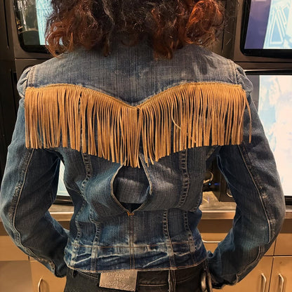 The Cowgirl Suede Fringe Jean Jacket