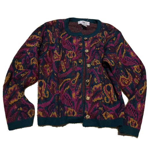 Vintage 90?s Petite Illustrations Ladies Sweater Cardigan Wool Blend Paisley PS